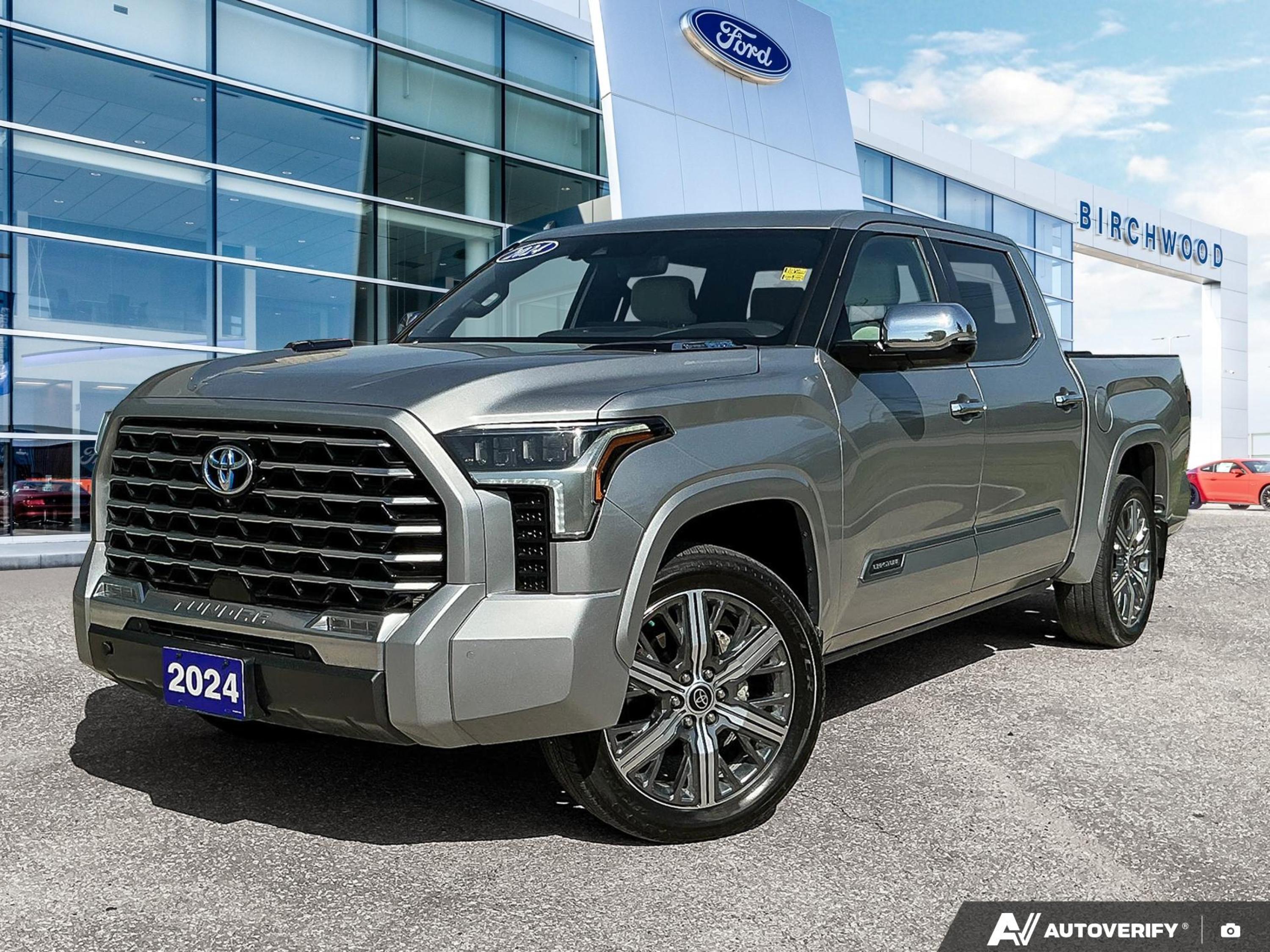 Celestial Silver Metallic 2024 Toyota Tundra Hybrid Capstone HV CrewMax Cab 4WD Pickup Truck Four-Wheel Drive Automatic