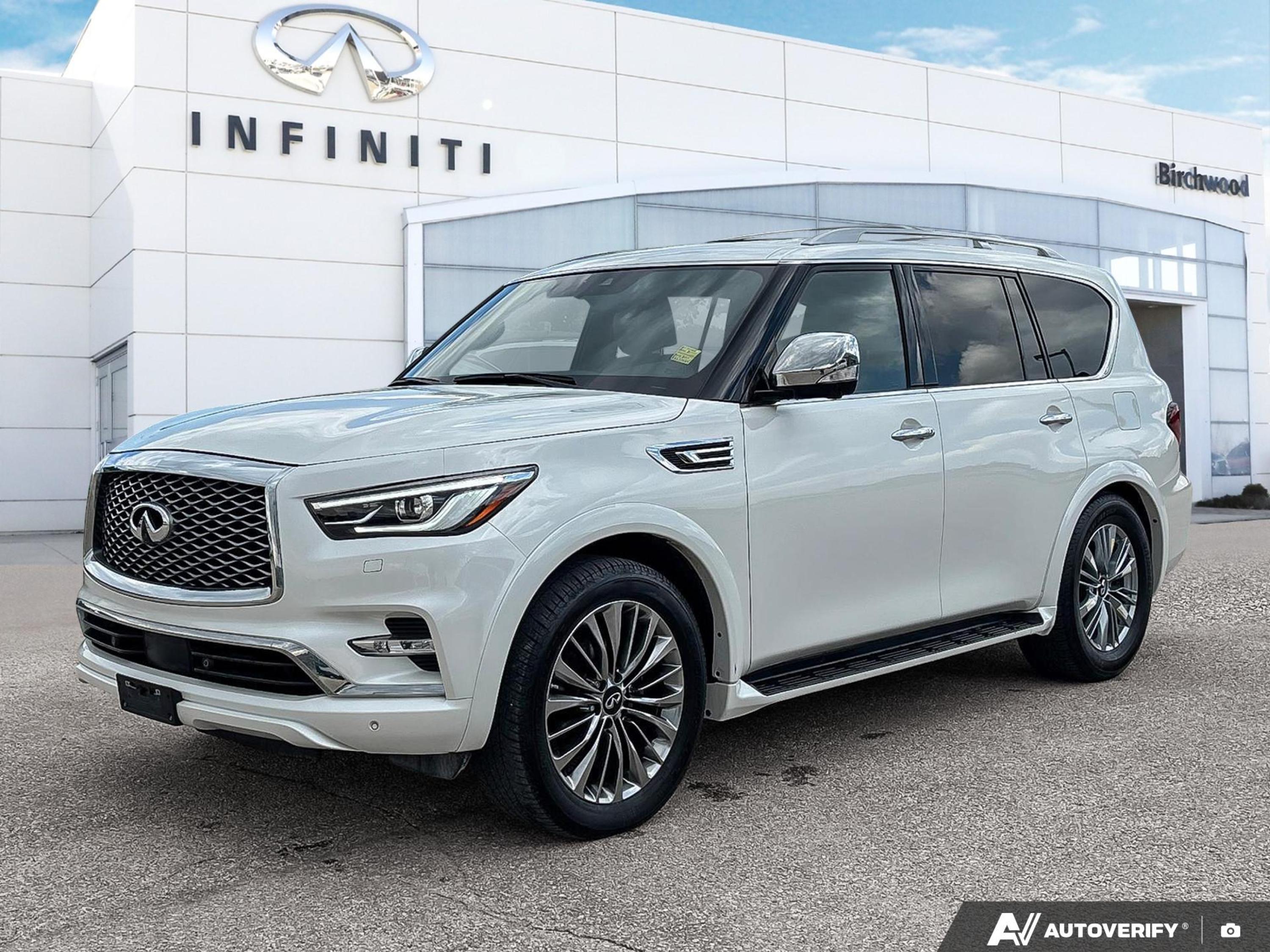 Moonstone White Pearl 2021 INFINITI QX80 Luxe 4WD SUV / Crossover All-Wheel Drive Automatic