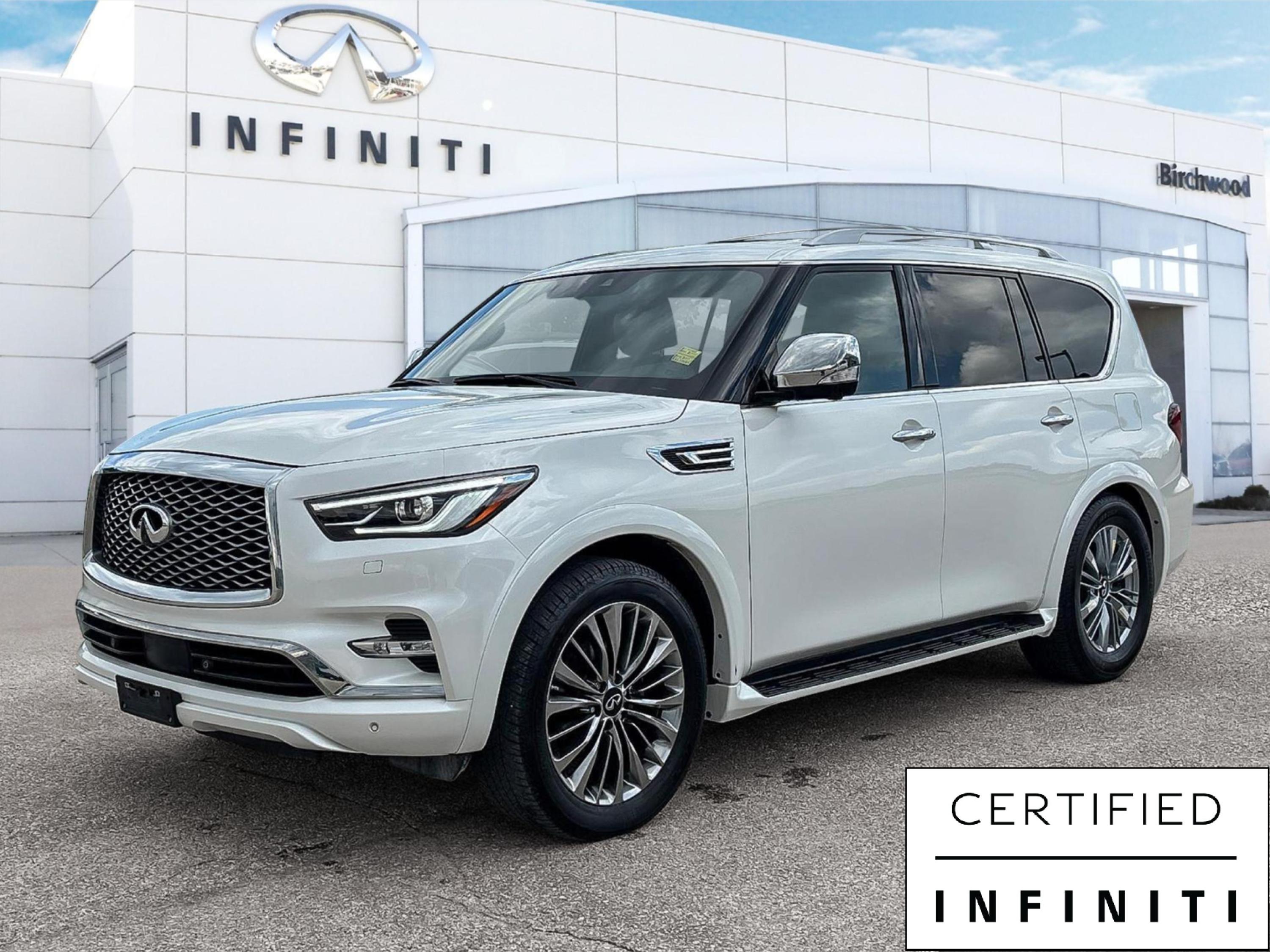 Moonstone White Pearl 2021 INFINITI QX80 Luxe 4WD SUV / Crossover All-Wheel Drive Automatic