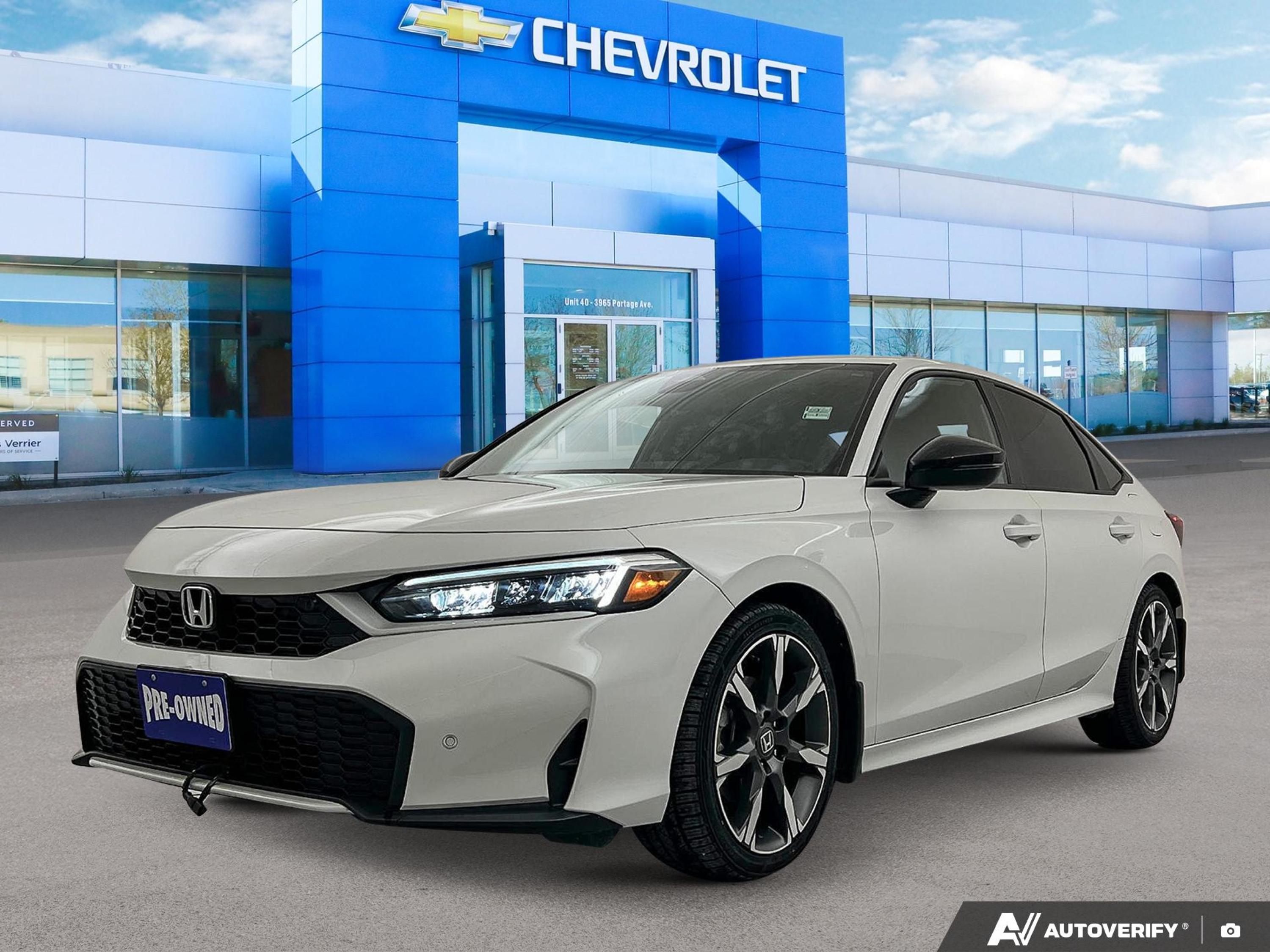 Platinum White Pearl 2025 Honda Civic Hybrid Sedan Front-Wheel Drive Automatic